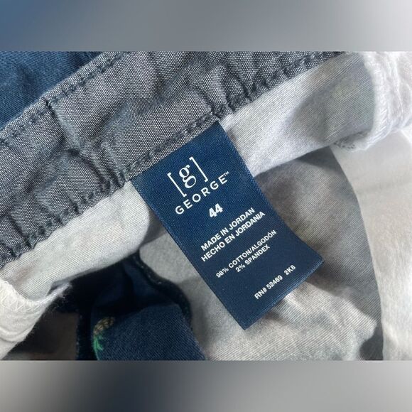 Navy Blue Pineapple Print George Men’s Shorts Size 44 EPC - Picture 6 of 6